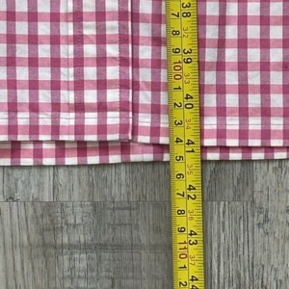 F. by Faconnable Pink Gingham Midi Shirt Dress Button Down Cotton Blend Size XL - Picture 9 of 12